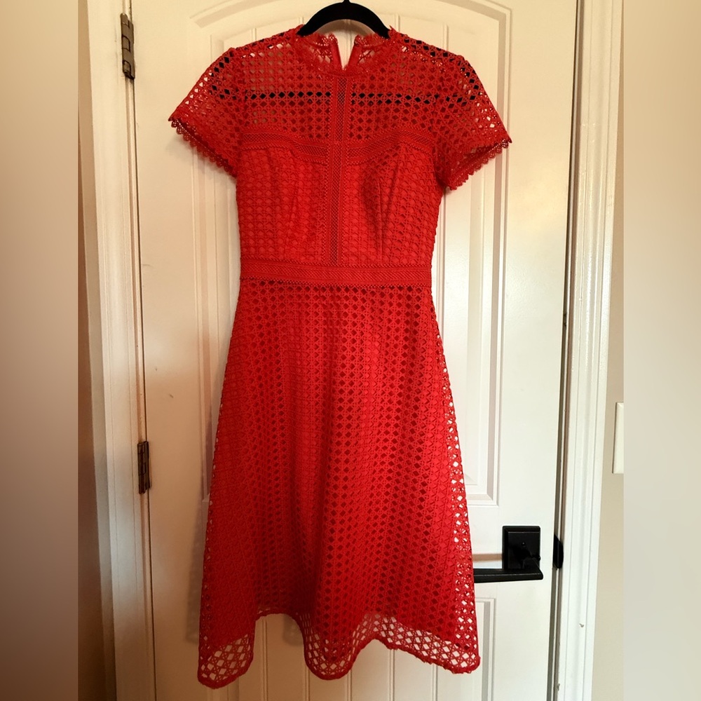 EUC ANTONIO MELANI Vibrant Red Midi Dress